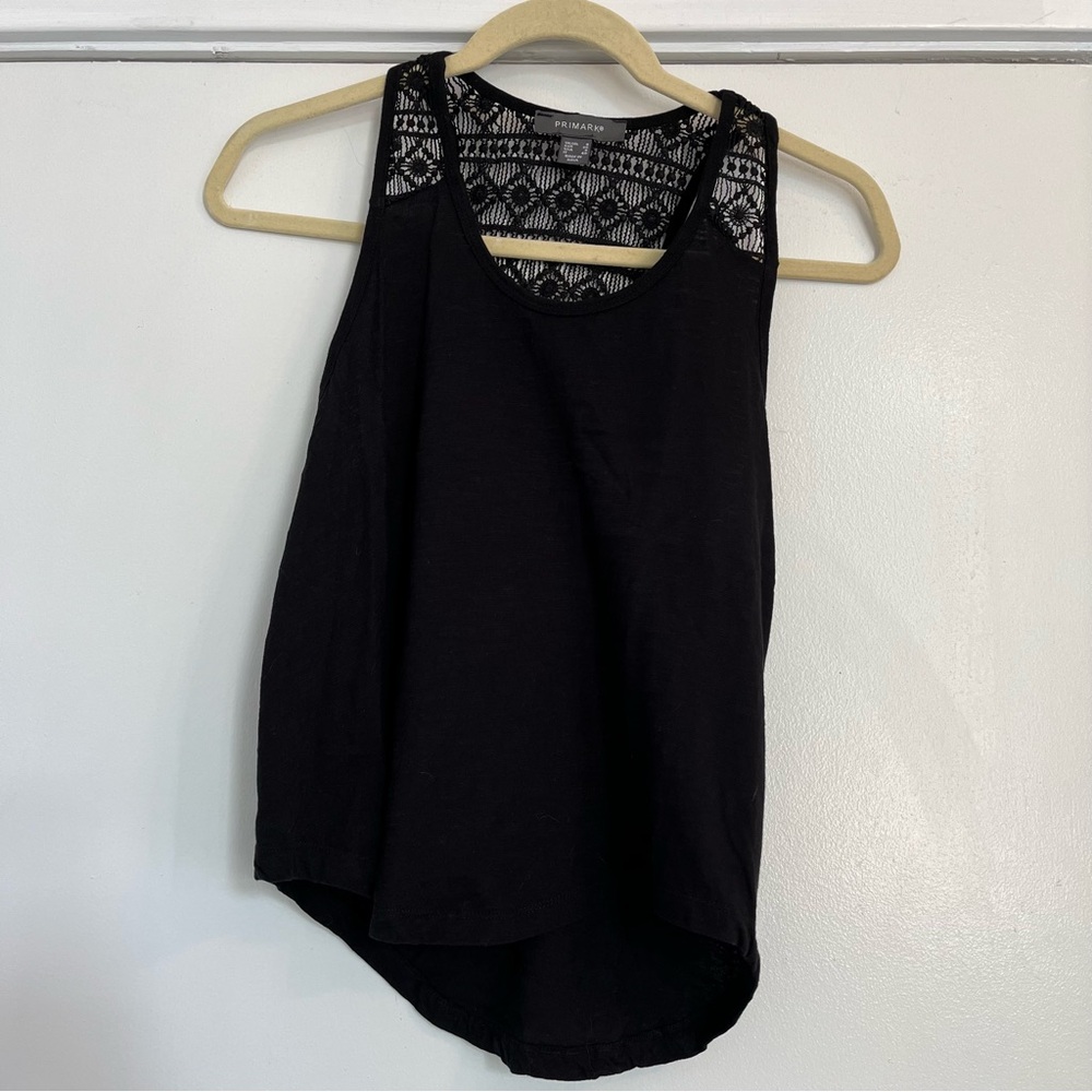 Primark Black Sleeveless lace top Tank Top